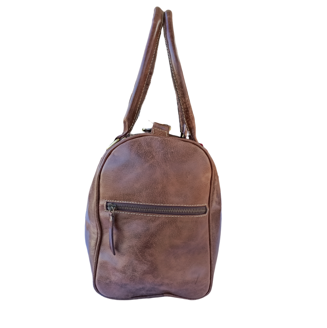 Mini Duffel Bag in Crazy Horse Leather