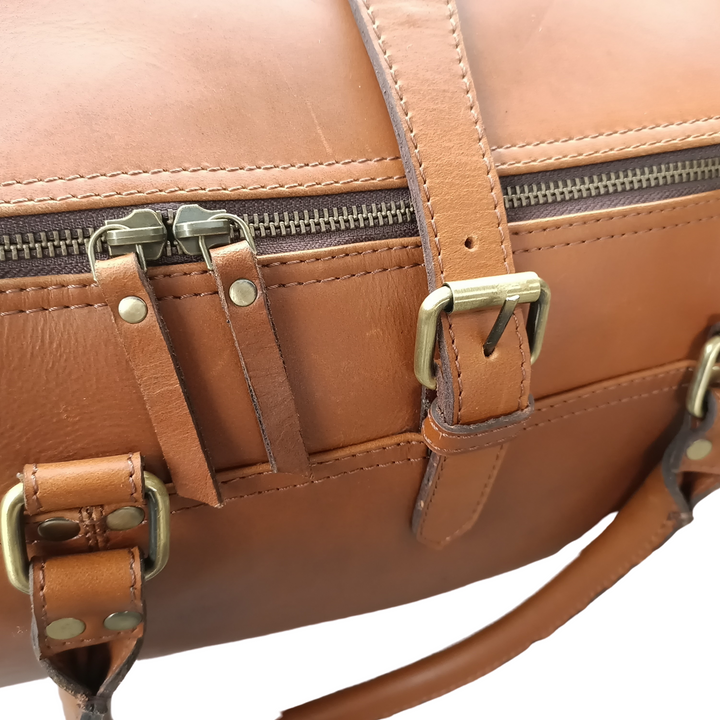 Braune Leder-Wochenendtasche