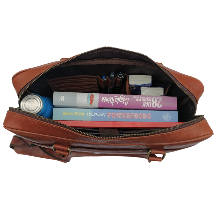 Braune Leder-Laptoptasche