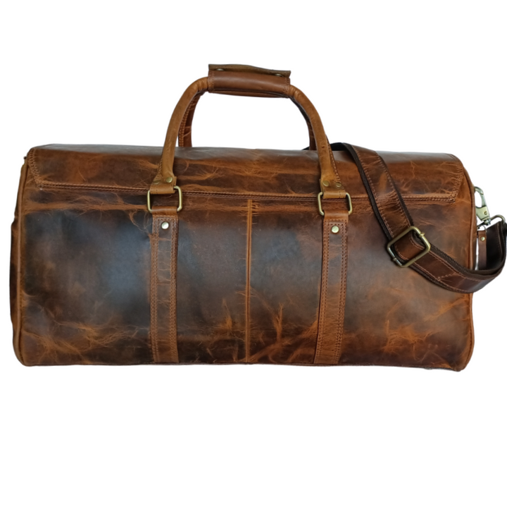 Beige Hartwachs-Reisetasche