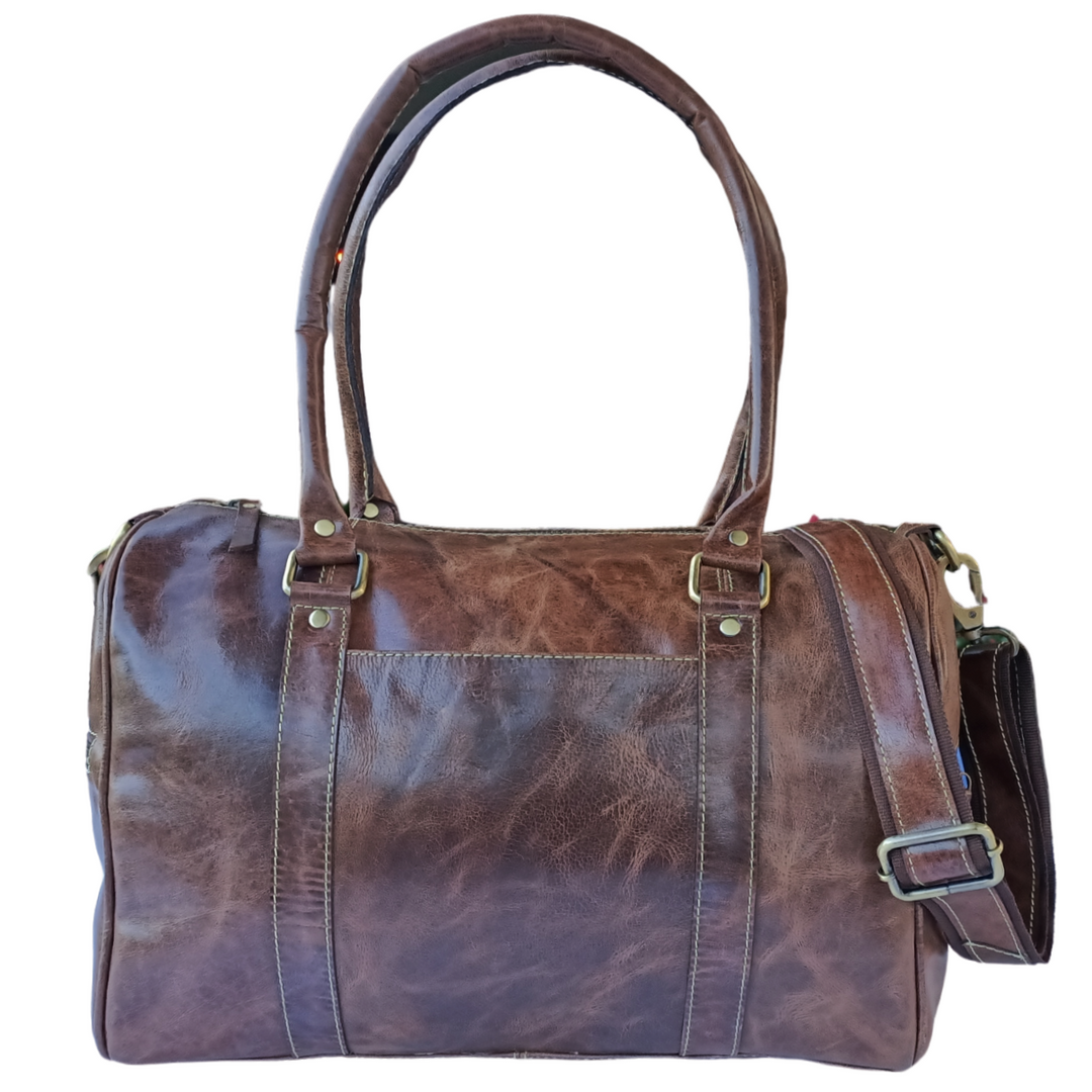 Mini Duffel Bag in Crazy Horse Leather