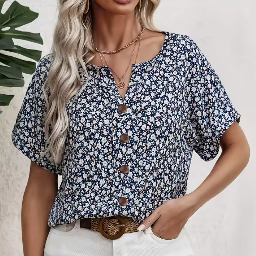 Verna | Elegante Bluse mit floralem Design