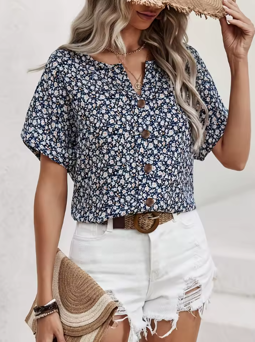 Verna | Elegante Bluse mit floralem Design