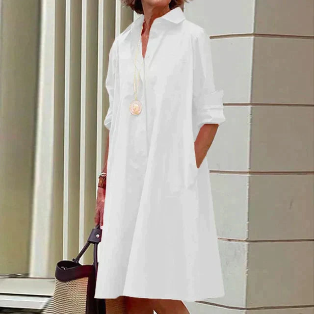 Clara | Retro Midi-Kleid mit Kragen und Eleganter A-Linie