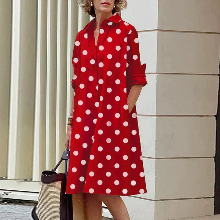 Clara | Retro Midi-Kleid mit Kragen und Eleganter A-Linie