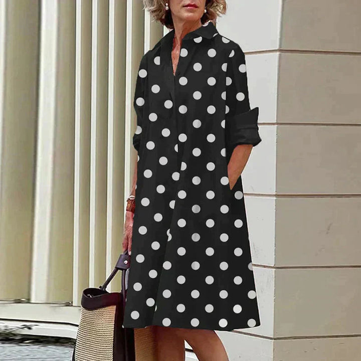 Clara | Retro Midi-Kleid mit Kragen und Eleganter A-Linie
