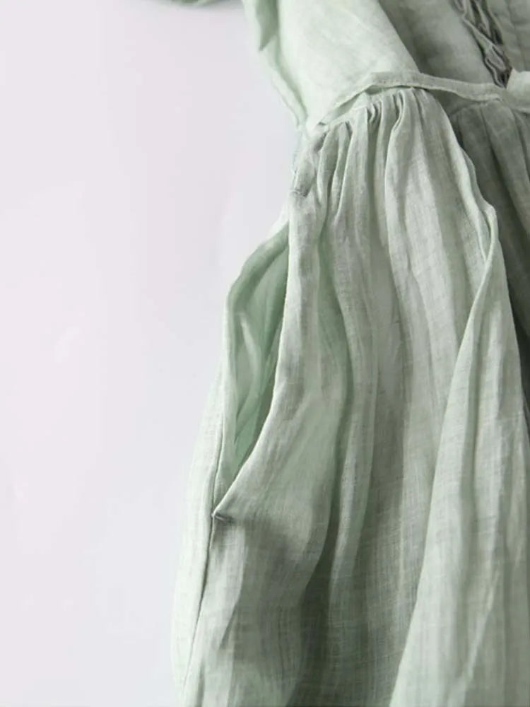 Arya - Damen Retro Rundhals Kleid mit Schnürung in der Taille