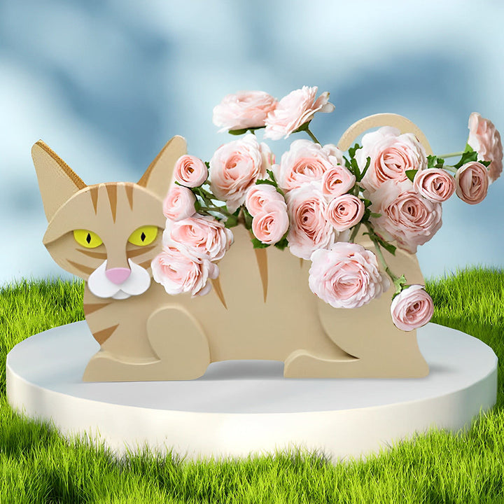 Gelbe Katzen-Blumentopf