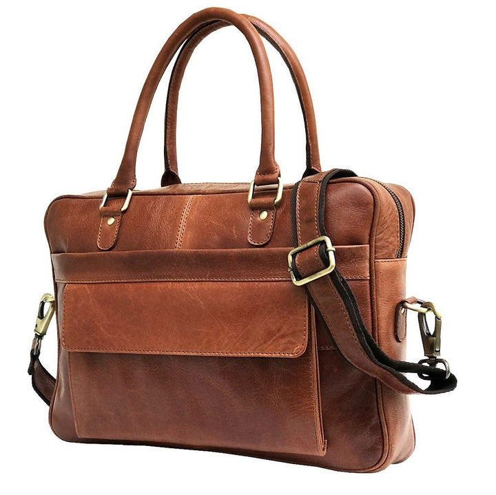 Braune Leder-Laptoptasche