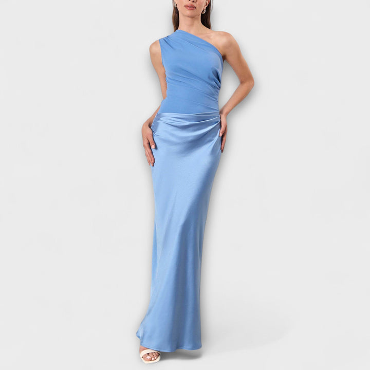 Levana – Asymmetrisches Plissee-Ein-Schulter-Kleid