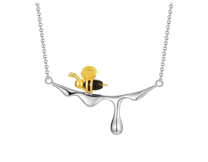MELINA – Tropfende Honig- und Bienen-Halskette