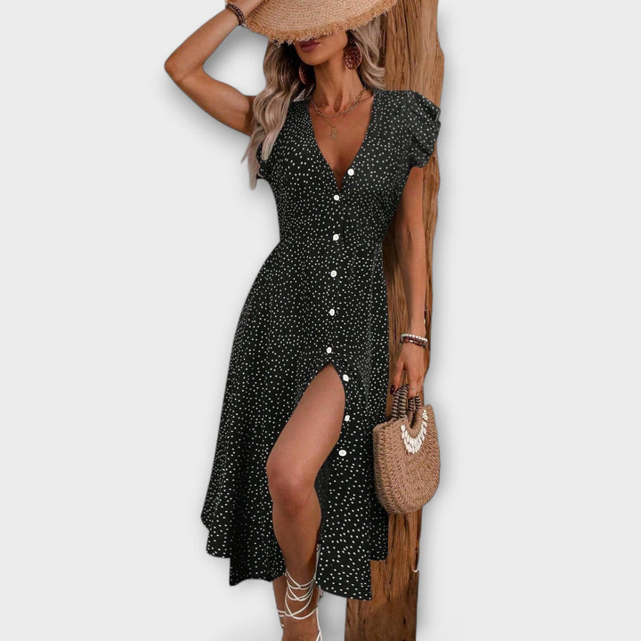 Polka Dot Midi-Kleid