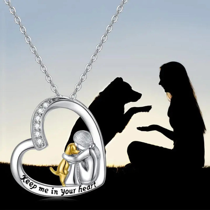 MILIA – 925er Silber-Halskette mit Herz- und Hundedesign