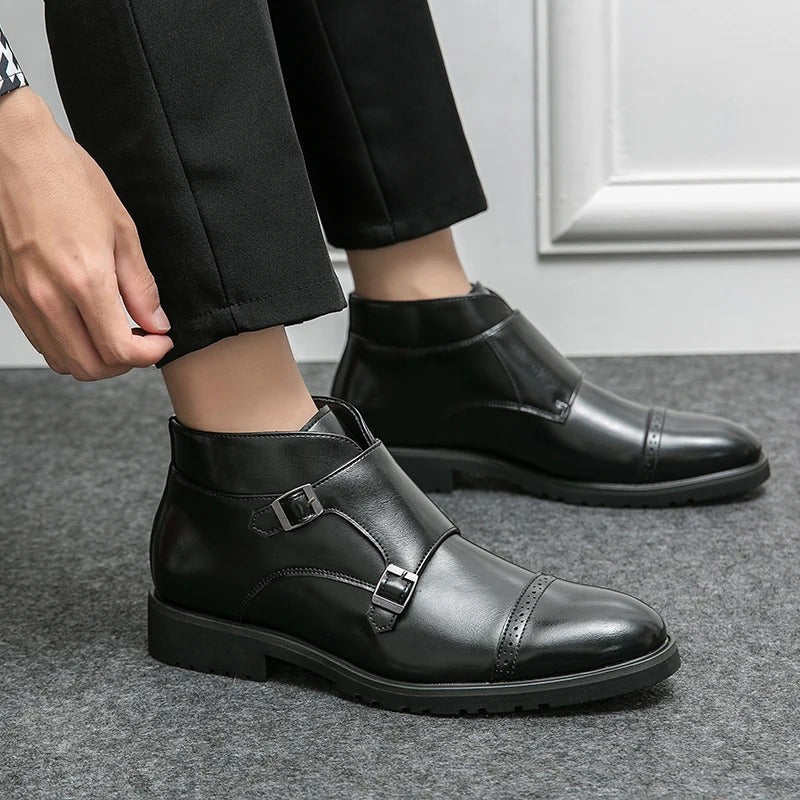 Parker | Kunstleder Doppel-Monk-strap Boots