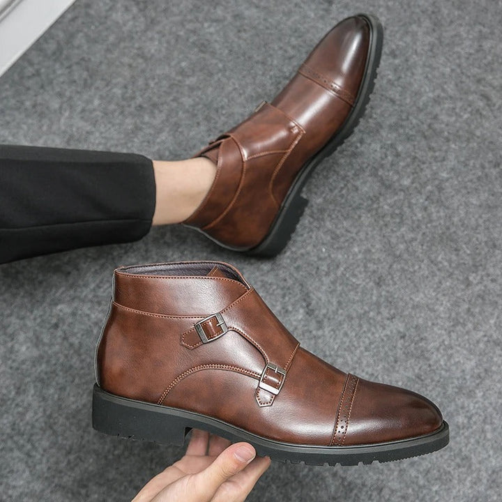 Parker | Kunstleder Doppel-Monk-strap Boots