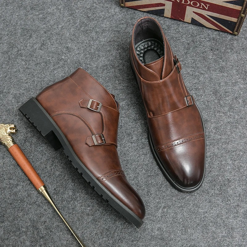 Parker | Kunstleder Doppel-Monk-strap Boots