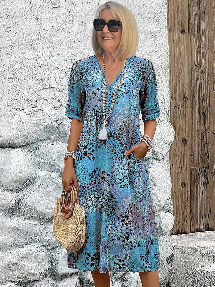 Helen | Elegantes Maxikleid mit verspieltem Blumenmuster