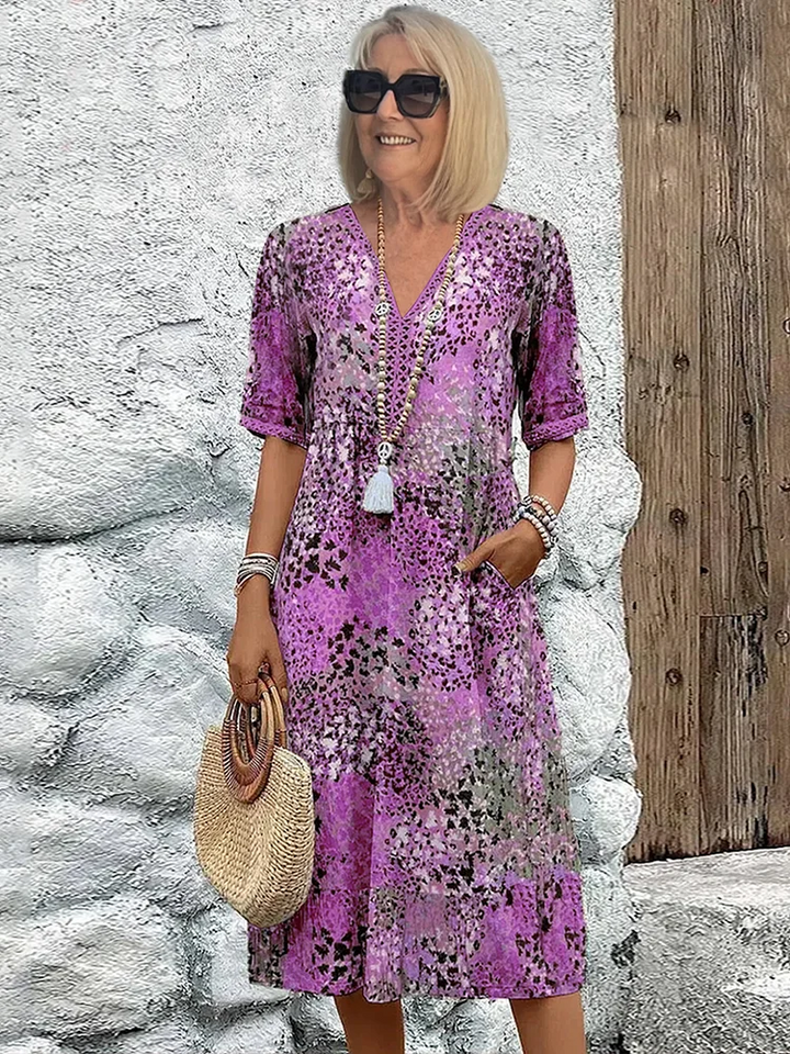Helen | Elegantes Maxikleid mit verspieltem Blumenmuster