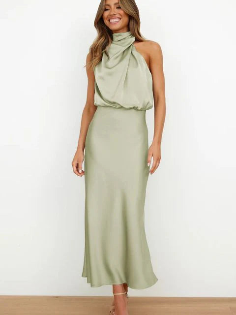 Laura | Stehkragen-Neckholderkleid ohne Ärmel 