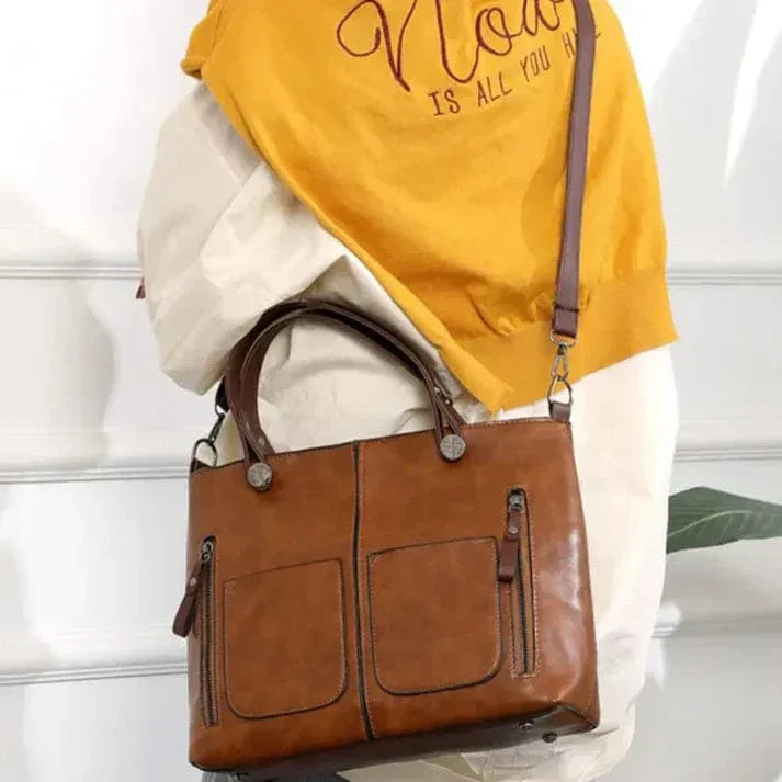 Stilvolle Vintage-Leder-Schultertasche