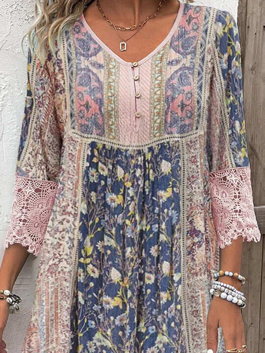 Mirabel | Boho Kleid mit Spitzen-Details