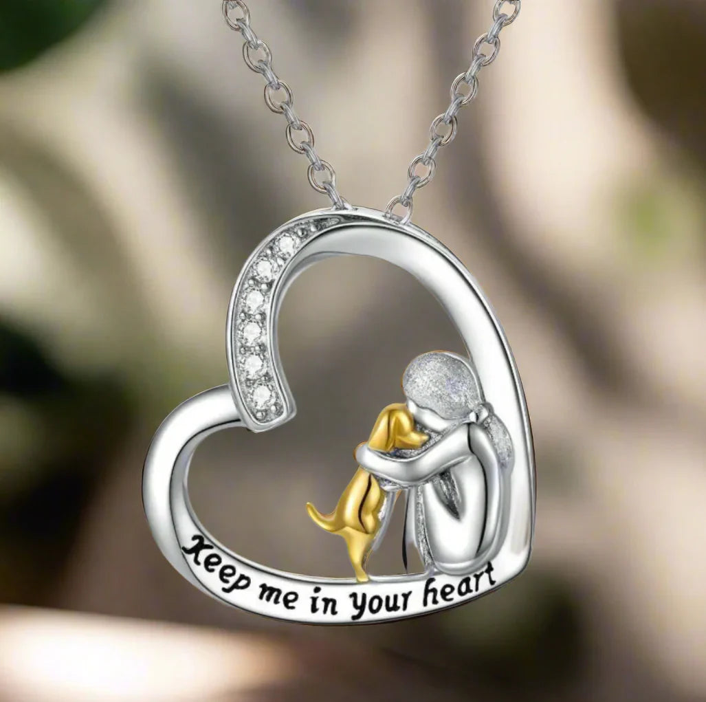 MILIA – 925er Silber-Halskette mit Herz- und Hundedesign