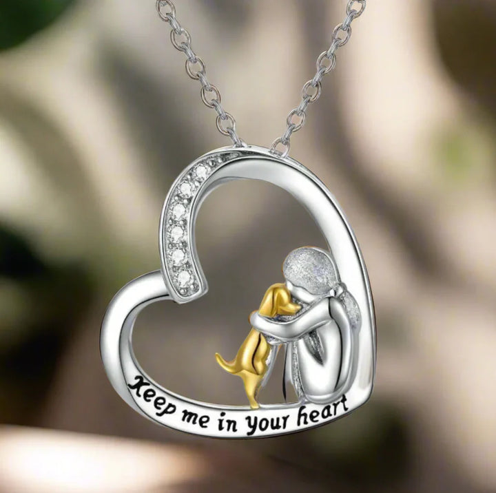MILIA – 925er Silber-Halskette mit Herz- und Hundedesign