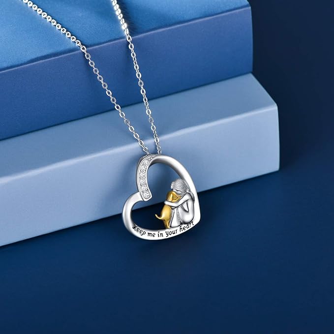 MILIA – 925er Silber-Halskette mit Herz- und Hundedesign