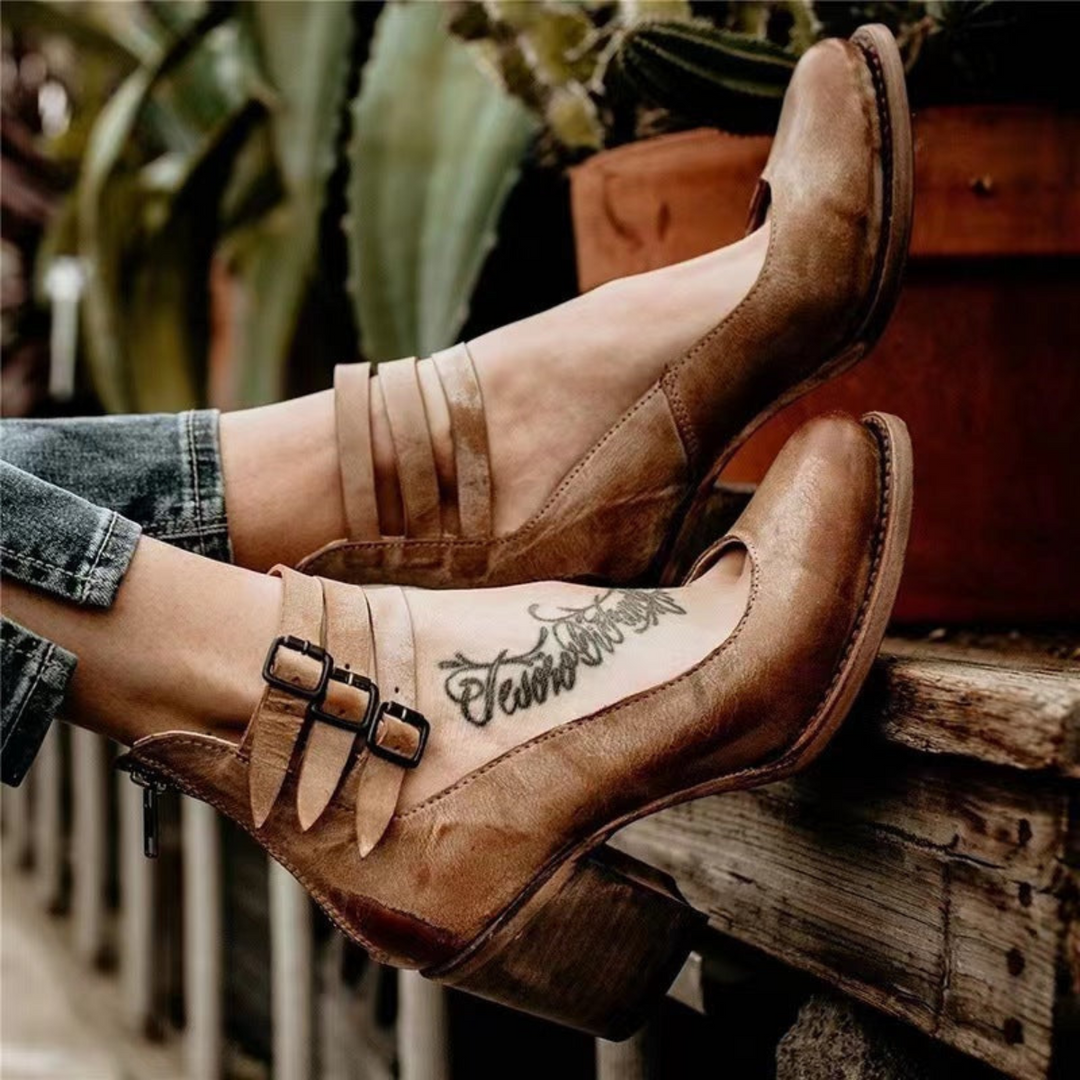 Nola™ | Schlichte Leder-Sandale