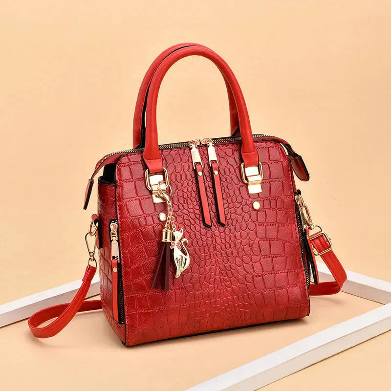 Sofie® Crocodile-Embossed Leather Handbag