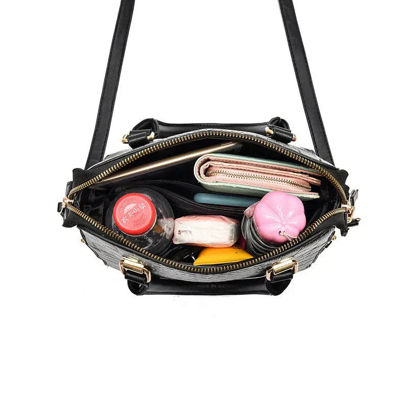 Sofie® Crocodile-Embossed Leather Handbag
