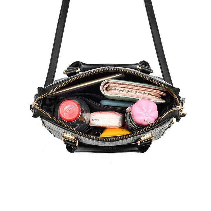 Sofie® Crocodile-Embossed Leather Handbag
