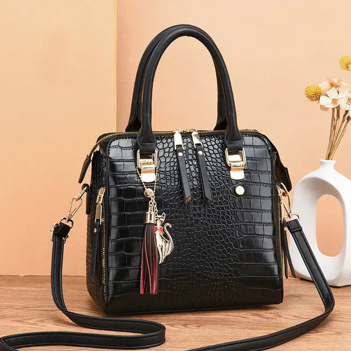Sofie® Crocodile-Embossed Leather Handbag