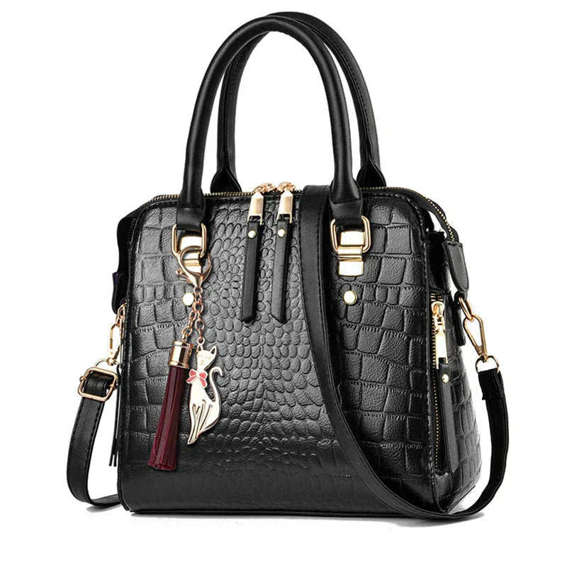 Sofie® Crocodile-Embossed Leather Handbag