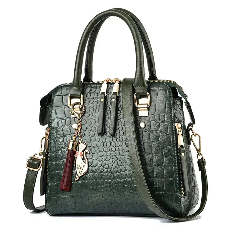 Sofie® Crocodile-Embossed Leather Handbag