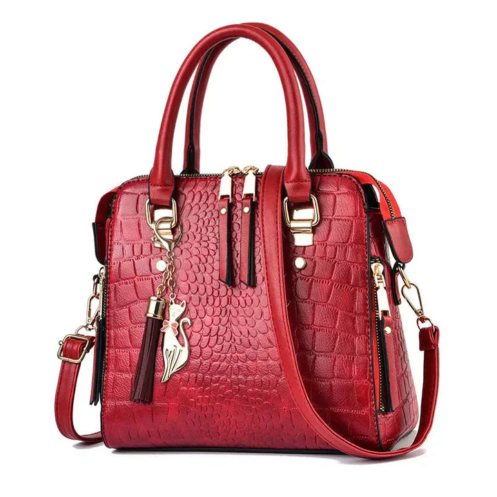 Sofie® Crocodile-Embossed Leather Handbag