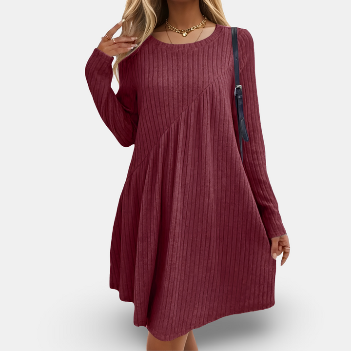 Clarita | Weiches &amp; Cequemes Kleid mit langen Ärmeln