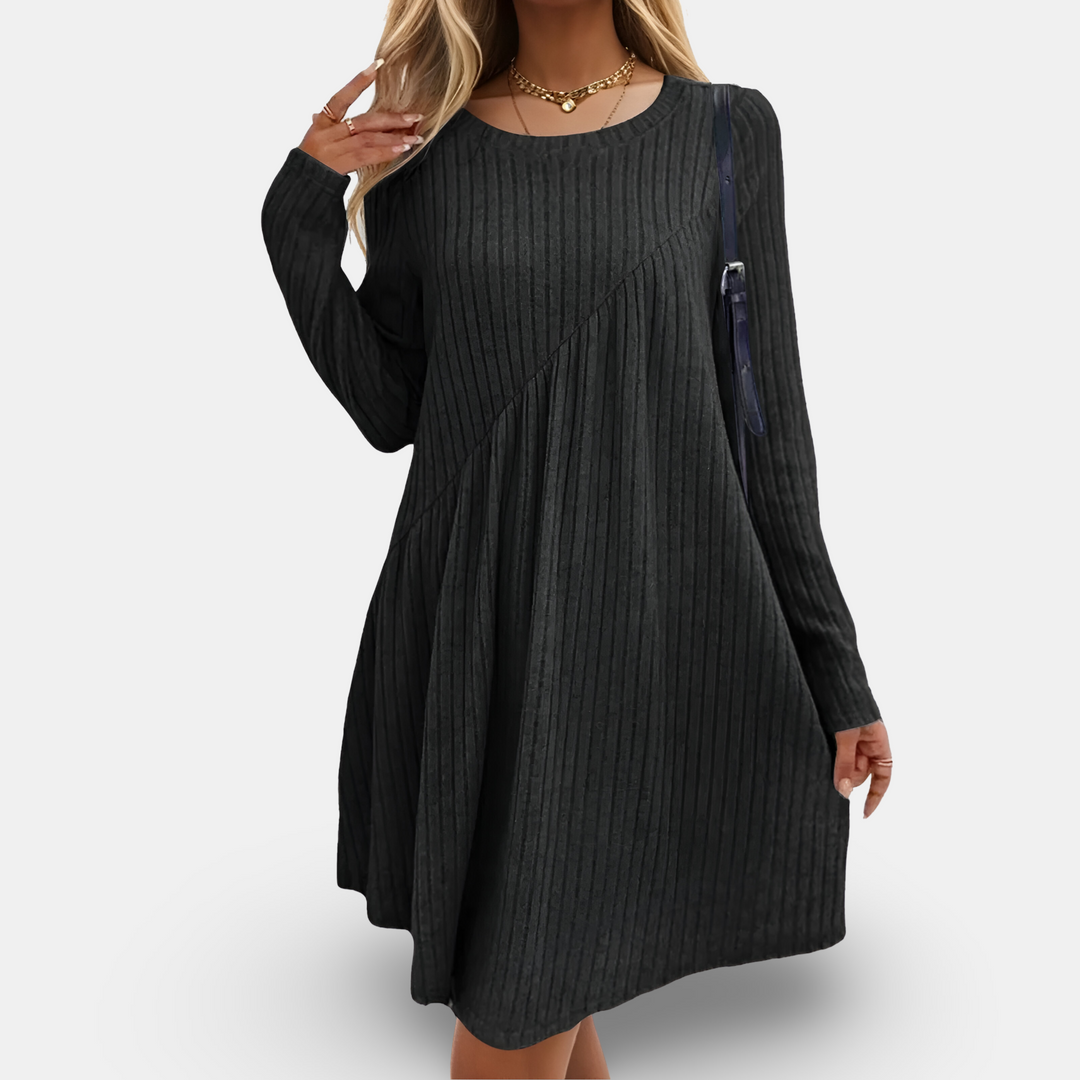 Clarita | Weiches &amp; Cequemes Kleid mit langen Ärmeln