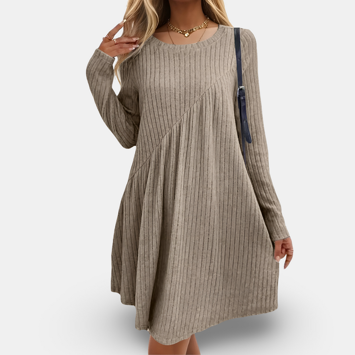 Clarita | Weiches &amp; Cequemes Kleid mit langen Ärmeln