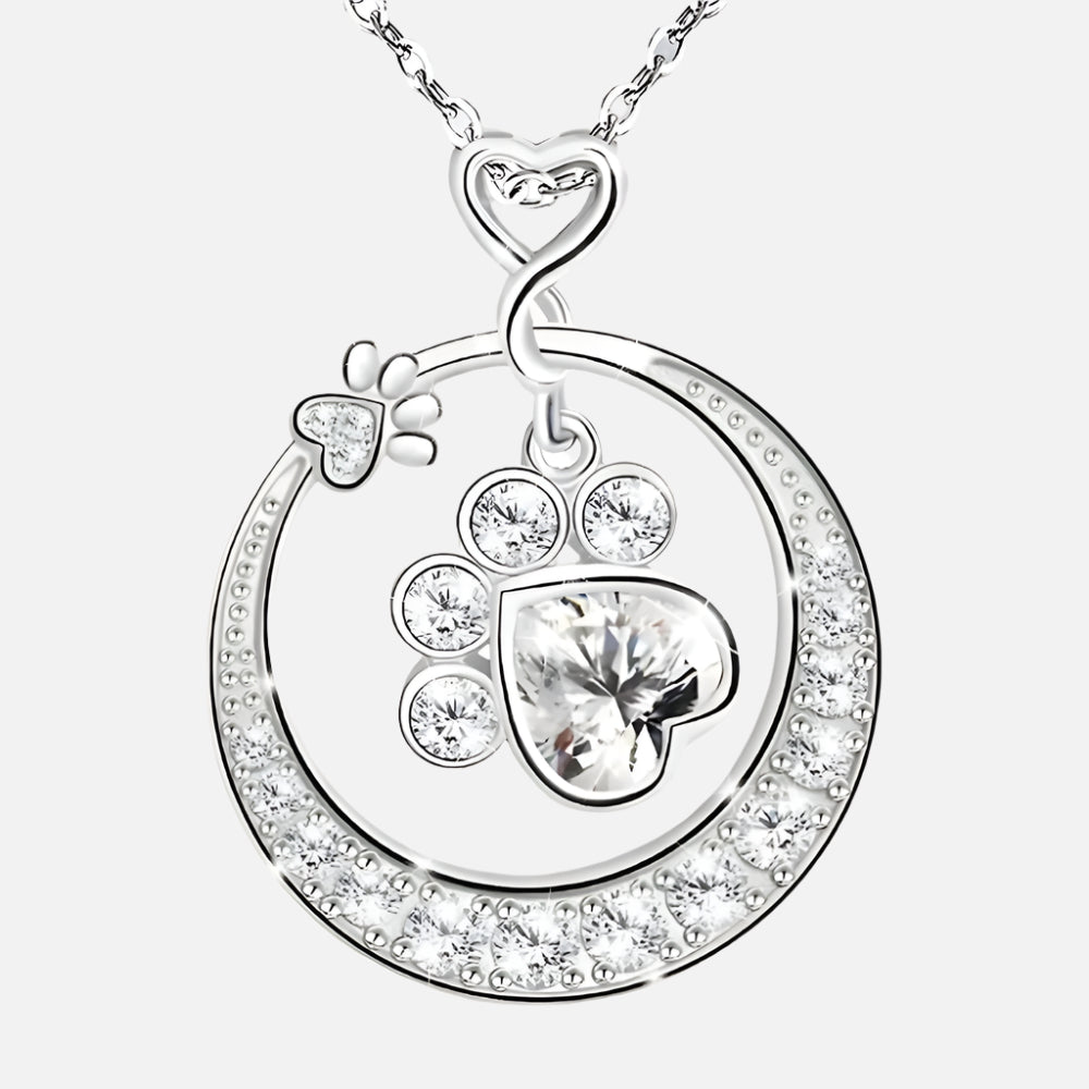 MALIA – Elegante Silber-Halskette mit zarten Pfoten und Zirkonia