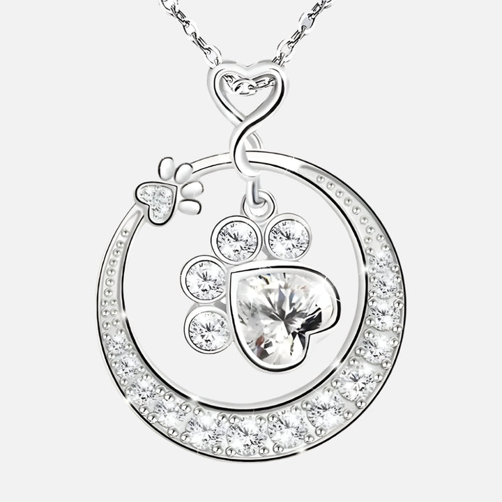 MALIA – Elegante Silber-Halskette mit zarten Pfoten und Zirkonia