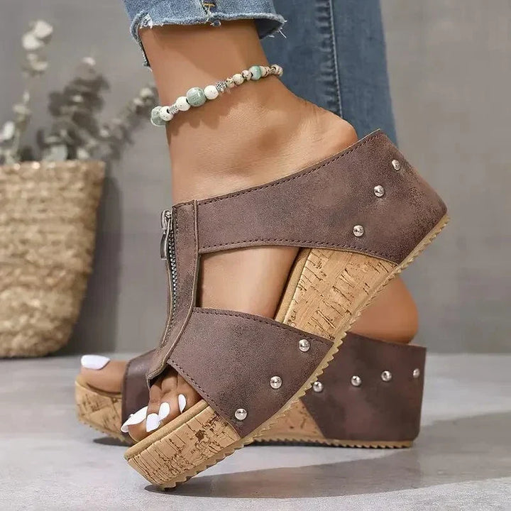 Sarah | Orthopedic Sandals with Zipper Closure