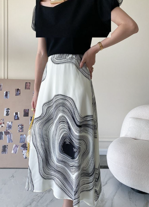 Sylvie | Stilvoller Midi-Rock mit kreativem Druck